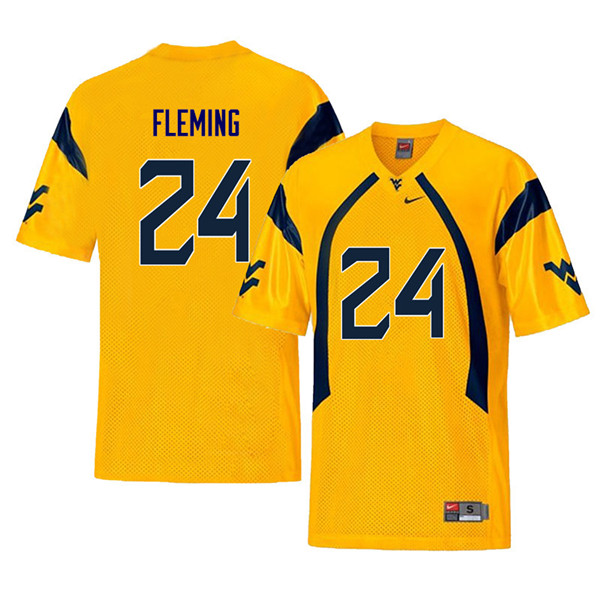 Men #24 Maurice Fleming West Virginia Mountaineers Retro College Football Jerseys Sale-Yellow